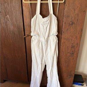 LNA Halter White Jumpsuit